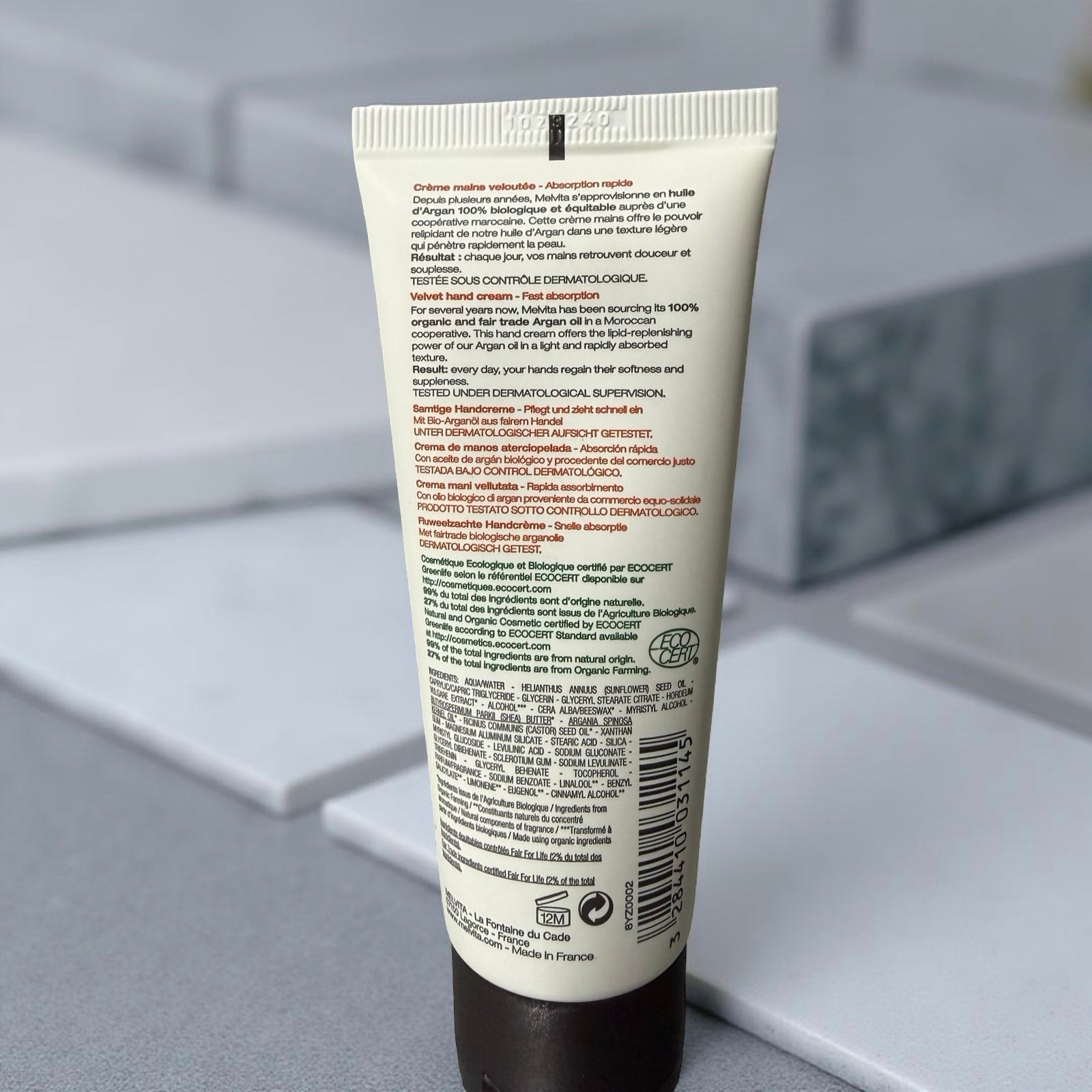 Crème à l'huile d'argan pour mains Bio 75 Ml