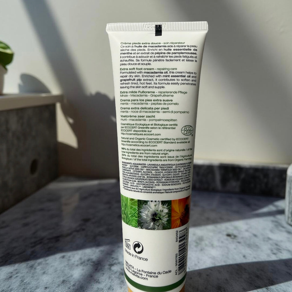 Melvita, Crème Extra-Douce pour les Pieds 150 Ml Bio