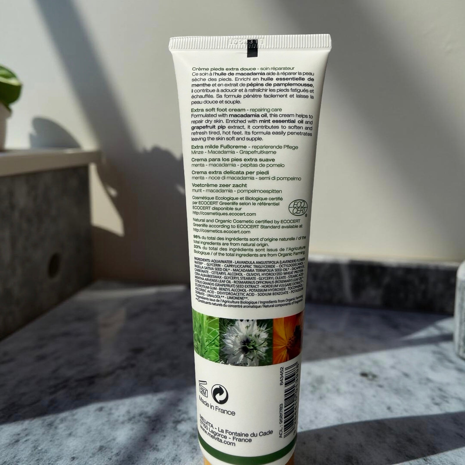 Melvita, Crème Extra-Douce pour les Pieds 150 Ml Bio