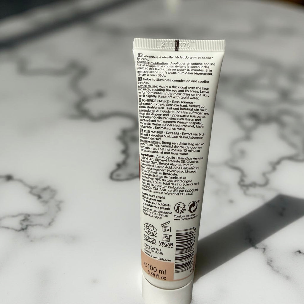 Cattier Masque Argile Rose Peaux Sensibles Bio - 100 ML