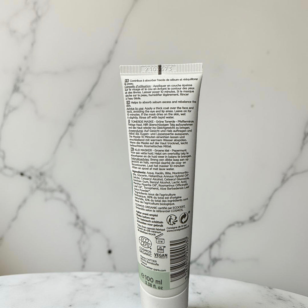 Cattier Masque Argile Verte Menthe 100 ml Bio